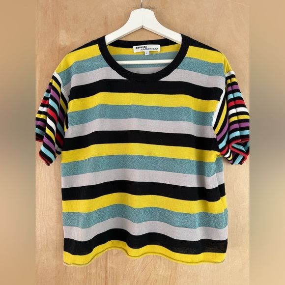 Replica Los Angeles Striped Multicolor Women's Knit Top - Picture 9 of 10